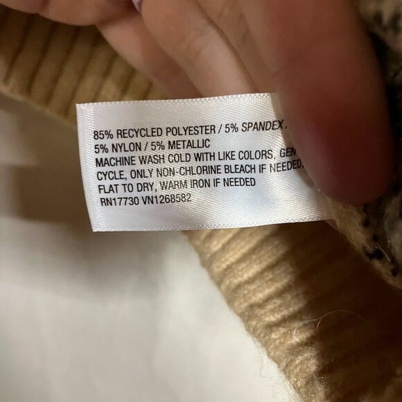 Wild Fable Women's XXL Beige Fair Isle Pullover Knit Cozy Soft Cropped Sweater - Picture 5 of 10